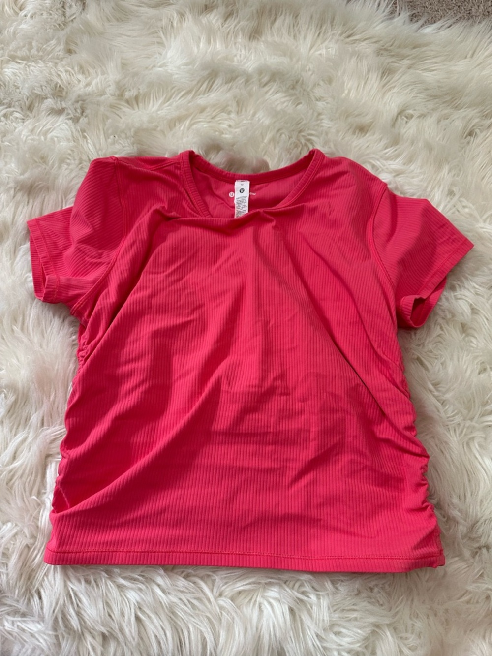 lululemon athletica Hot Pink Short Sleeve Ribbed Tee